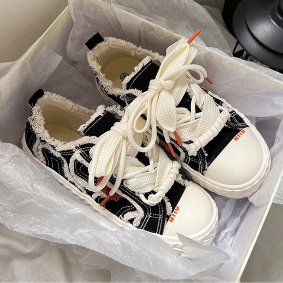 Black Fluff Sneakers - Picture 2 of 3